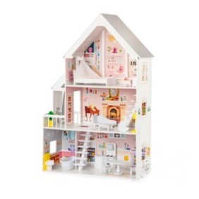 Casa delle bambole giocattolo, ECOTOYS, XXL, 81,5x126 cm, Bianco