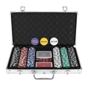 Set poker con 300 fiches e borsa diplomatica inclusa, 39/27 cm