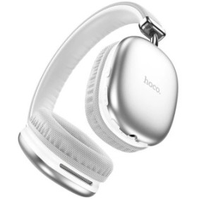 Auricolare stereo, Hoco, Bluetooth, Con microfono, Bianco/Argento