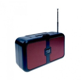 Altoparlanti radio portatili con torcia, ricarica solare ed elettrica, Bluetooth, USB, lettore di schede, JZ-410, JSJD, colore rosso