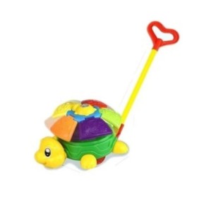 Giocattolo da spingere per bambini, modello Tartaruga, 13x18x23 cm, Multicolor, 3 anni+