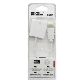 Adattatore video/audio, Sgl, sì HDMI a VGA, 25 cm, Bianco