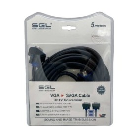 Cavo VGA, SGL, Per TV/PC, 5 m, Nero