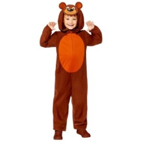 Costume da festa per bambini Orso bruno con coda, 5-6 anni
