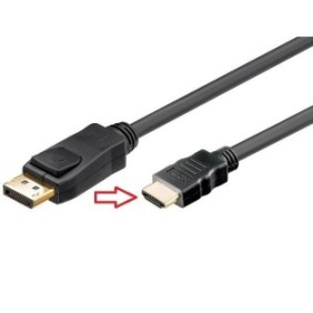 Cavo DisplayPort maschio a HDMI A maschio V1.2 UHD 4K 29Hz, 2m, contatti dorati, unidirezionale