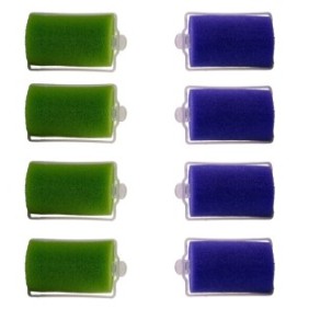 Set di 8 bigodini colorati con spugnette, Maison du Paradis, 3 cm