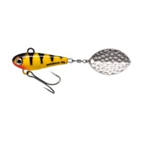 Spinner Spinmad Jag 8cm, 18gr, colore Yellow Tiger per la pesca con avat, shad, siluro o luccio