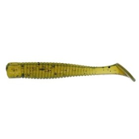 Set di 8 Shad Hitfish Skimpy 6,3 cm, Zucca Verde per la pesca del pesce persico, del salame o del luccio