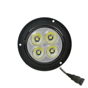Proiettore LED Flexzon, PRO, per macchine agricole, trattori, ATV, Jeep, 3400lm, 137mm, 40W, 12V-24V, rotondo, 4 LED, compatibile Ford-New Holland