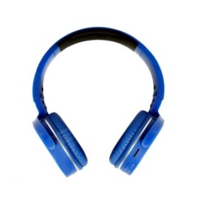 Cuffie wireless KlaussTech con Bluetooth, radio FM, super bassi, riduzione del rumore, microfono integrato, 32 ohm, sensibilità 114 dB, 20 - 2000 Hz, blu