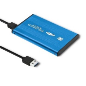 Custodia protettiva, Qoltec, 2,5" SATA3, USB 3.0, HDD, SSD, blu