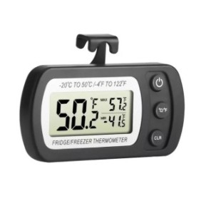 Termometro per frigorifero, range -20 +50°C, con registrazione valore minimo/massimo, Optimus AT 3221 nero