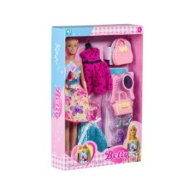 Bambola Betty, 3 vestiti, suono, accessori, plastica, 3+ anni, rosa