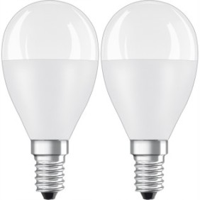 Set di 2 lampadine LED, Osram, E14, P45, 7W = 60W, 806lm, 2700K, bianco caldo