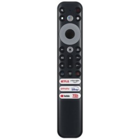 Telecomando per Smart TV TCL RC902V FMR2, x-remote, funzione vocale, Netflix, YouTube, Disney+, Prime Video, Globoplay, Nero