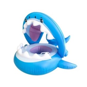 Zattera da nuoto per bambini, modello Shark, 6-36 mesi, Blu