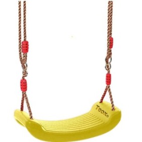 Altalena per bambini, corde 175 cm, anelli di fissaggio, giallo, Teox®