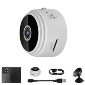 Telecamera di sorveglianza, 1080p, Wi-Fi, scheda SD, Bianco