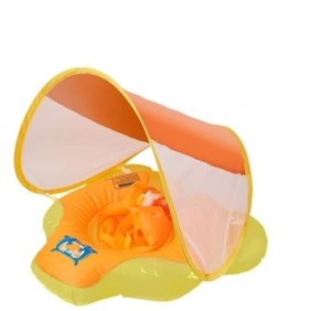 Materasso gonfiabile con parasole arancione