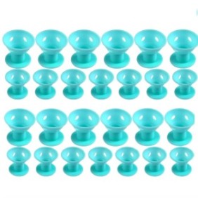 Set di 41 bigodini in silicone per ricci sciolti, Aisdelu, diverse dimensioni, nessun danno ai capelli, flessibile, verde