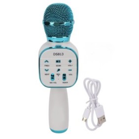Microfono senza fili, KkvoGmle, Metallo, Senza fili, USB, Blu/Bianco