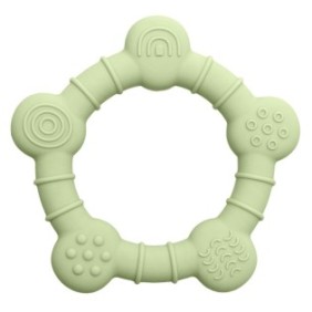 Giocattolo da dentizione, in silicone premium, Bonobo, per neonati e bambini, verde oliva