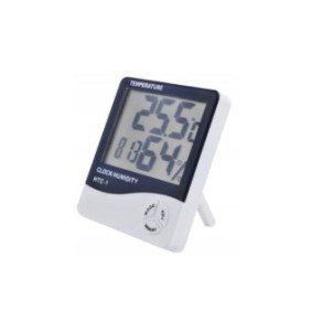 Termometro digitale, temperatura, umidità, orologio, sveglia, bianco/nero