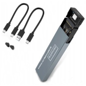 Custodia SSD Zenwire M.2 NVMe/SATA PCIe, USB Type-C 3.0, Alluminio, Grigio