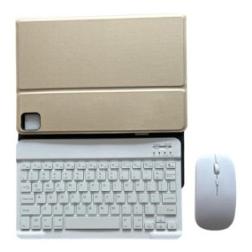 Cover con tastiera e mouse wireless, Bluetooth, per tablet Lenovo Tab M10 3a generazione 10,1 pollici TB-328FU, Sigloo, Oro