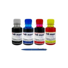 Confezione di flaconi di ricarica Ink-Mate 1X 100 ml Nero HP 3YM62AE (305XL), 1X 100 ml Ciano HP 3YM63AE (305XL), 1X 100 ml Magenta HP 3YM63AE (305XL), 1X 100 ml Giallo HP 3YM63AE (305XL) e inchiostro Schneider