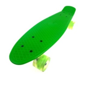 Penny board portatile, Verde Cromo, con illuminazione a LED, viMAG ®