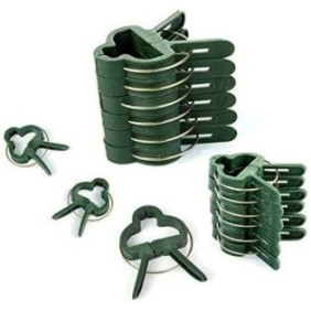 Set di 40 clip per piante, plastica, riutilizzabili, 3x4,5 cm/4,5x6 cm, verde