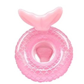 Anello da nuoto sirena per bambini da 6 mesi a 3 anni, PVC, diametro 22/56 cm, rosa