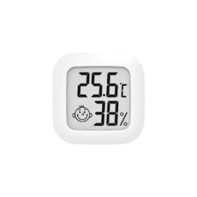 Termometro per temperatura e umidità, digitale, 43 x 43 x 13 mm, bianco