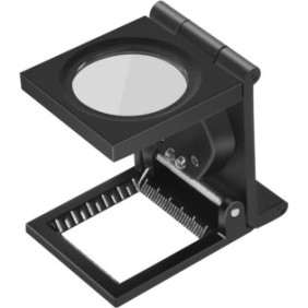 Mini lente d'ingrandimento, pieghevole, LED, 8x4x2 cm, nera