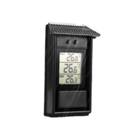 Termometro meteorologico digitale, impermeabile, con risoluzione 0,1 °C, intervallo di temperatura da -20 a 50 °C, nero