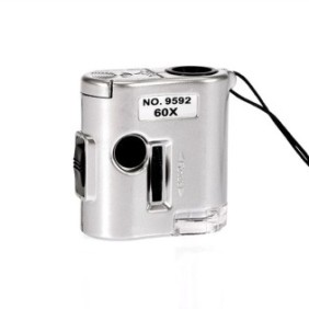 Mini lente d'ingrandimento portatile a luce LED 60X Lente d'ingrandimento tascabile per microscopio ad alto ingrandimento per fotografia di telefoni cellulari