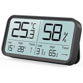 Termometro digitale, ABS, Nero