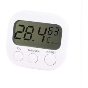 Termometro digitale LCD, 8x7,5x2 cm, Bianco