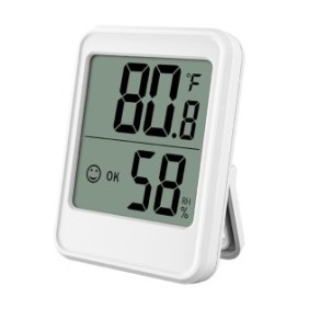 Termometro digitale da interno, misurazione umidità, batterie non incluse, 7,9*5,8*2,2 cm, Bianco, 1 pezzo