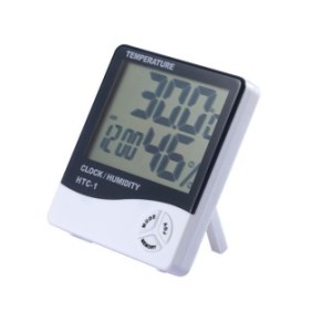 Termometro digitale, Plastica/Metallo, Display LCD, Interno, Nero/Bianco