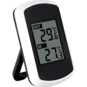 Termometro da sterno, plastica, digitale, display LCD, bianco/nero