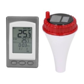 Termometro digitale, metallo, per acqua, display LCD, bianco/grigio