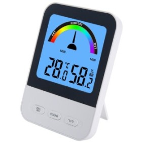 Termometro e igrometro, display digitale, Bianco