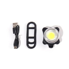 Batteria per bicicletta LED, USB, 45 x 55 mm, nera