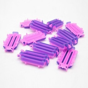 Set di 45 bigodini per permanente, plastica, 5,7 x 3 cm, rosa/viola