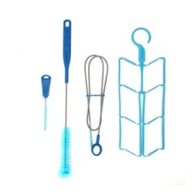Kit pulizia serbatoio acqua, Polipropilene/Acciaio inox, 4 pezzi, Blu/Argento
