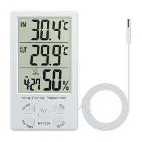 Termoigrometro, Sunmostar, LCD, Interno-Esterno, Bianco