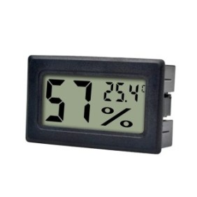Termometro da interno, PVC, 48 x 28,5 x 15 mm, nero