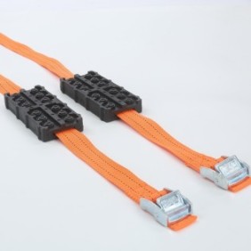 Set di 2 cinghie per catena per pneumatici, Sunmostar, Nero/Arancione